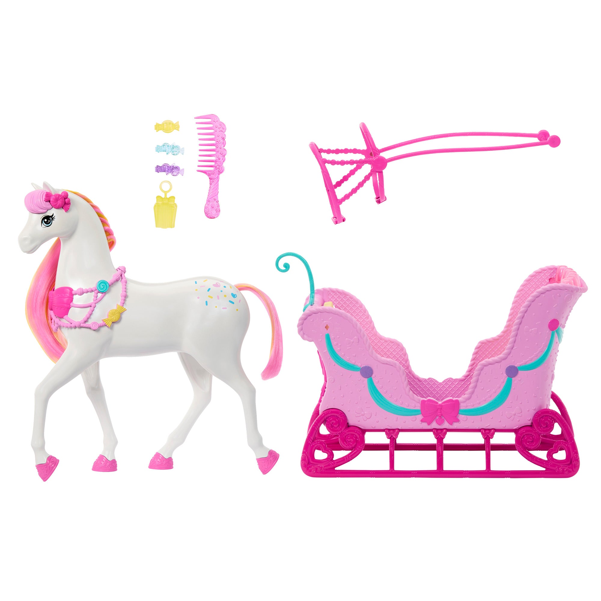 Barbie in the Nutcracker Land of Sweets Horse and Sled Playset