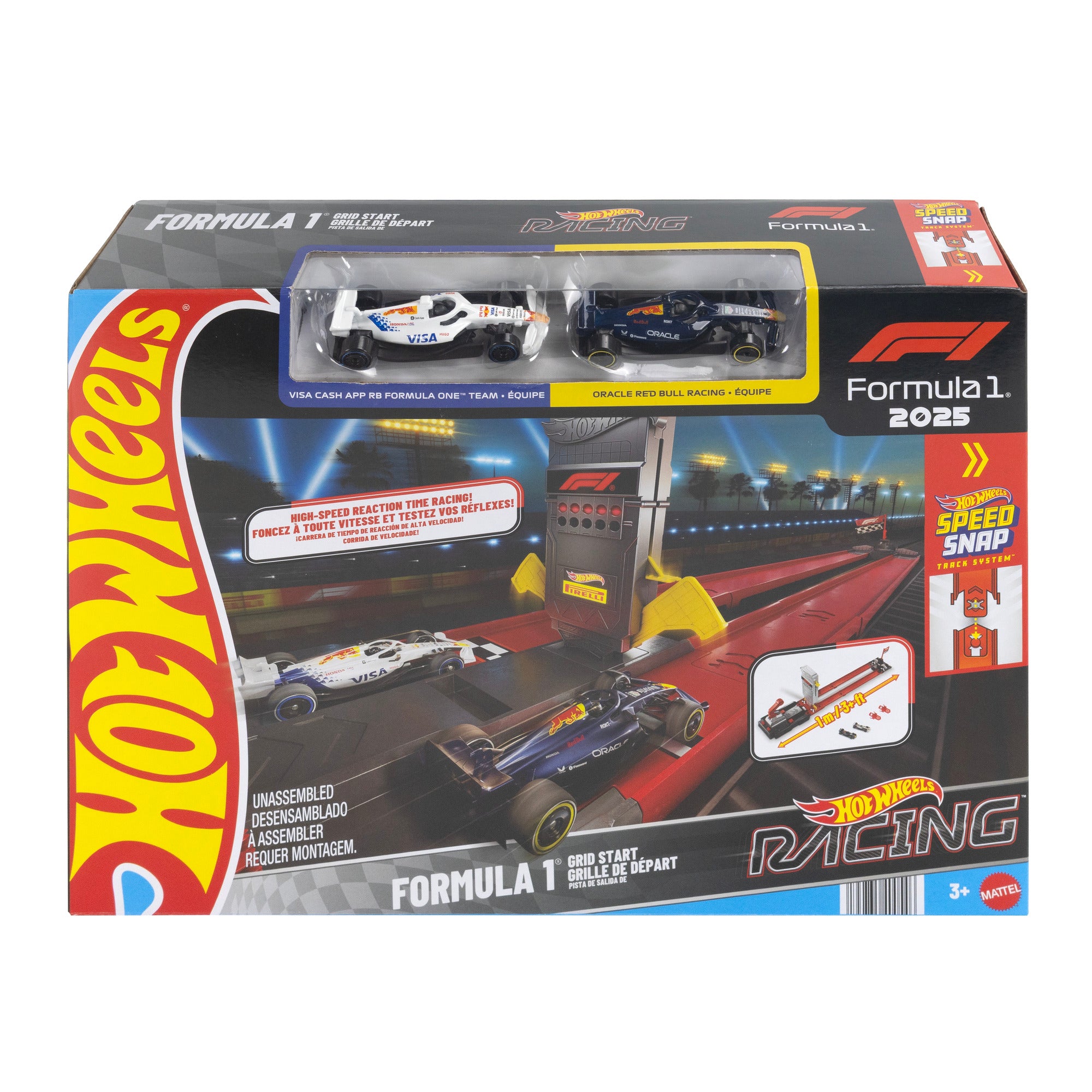 Hot Wheels Racing Formula 1 Grid Start Track Set with 2 Cars