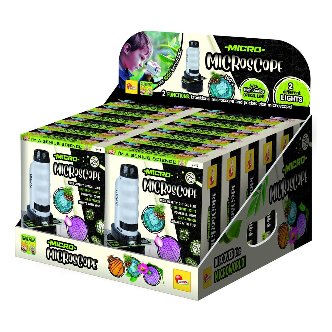 Lisciani I Am A Genius Mini Microscope - Portable High Quality Microscope For On The Go Science Discovery