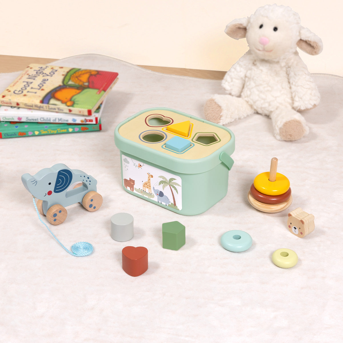 Tooky Toy My Forest Friends Wooden 3-in-1 Activity Toy Box