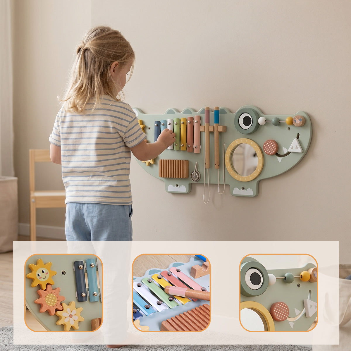 Tooky Toy Crocodile Wooden Activity Wall