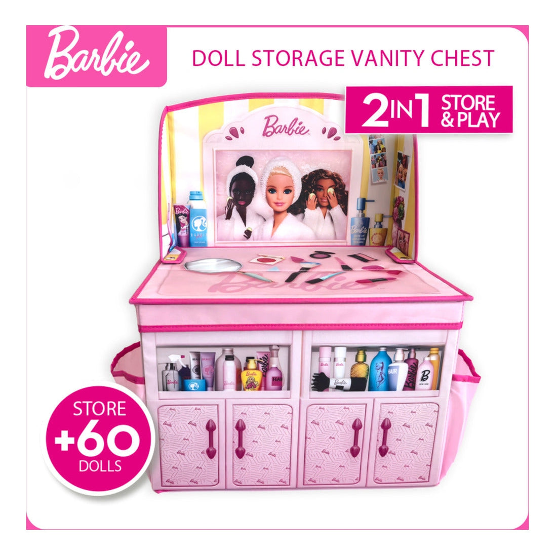 Barbie 2-in-1 Foldable Role-Play Vanity Storage Chest