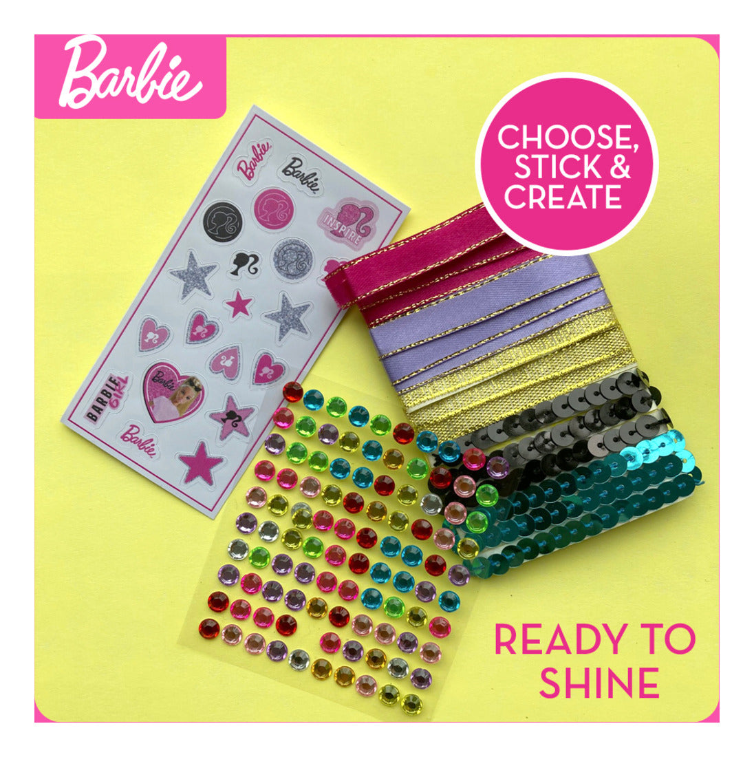 Barbie Make Your Own Outfit Sparkle Collection 130-Piece Fashion Design Set