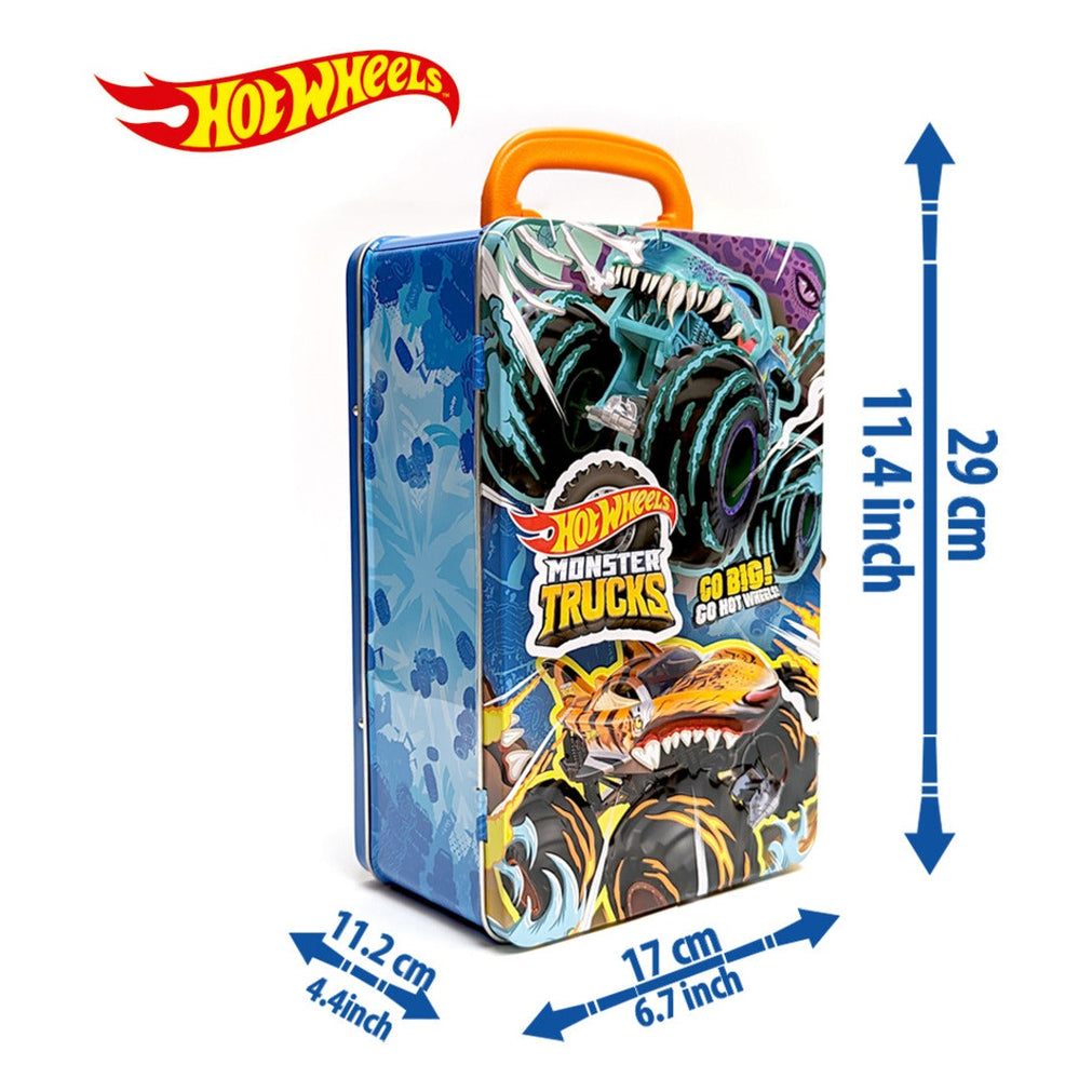 Hot Wheels Monster Trucks Metal Storage Case for 6 Trucks
