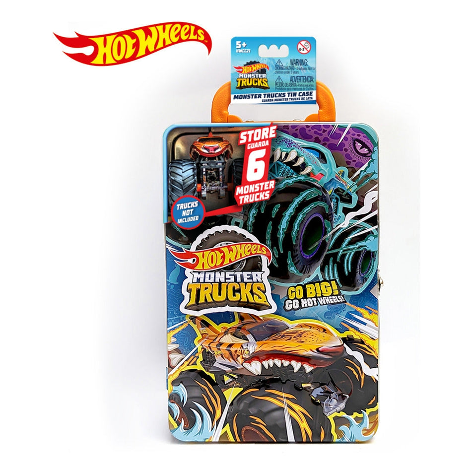 Hot Wheels Monster Trucks Metal Storage Case for 6 Trucks
