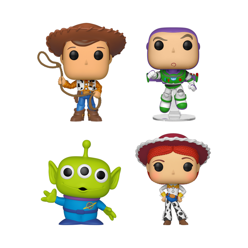 Funko Pop! Disney Pixar Toy Story Woody, Buzz Lightyear, Alien & Jessie 4-Pack