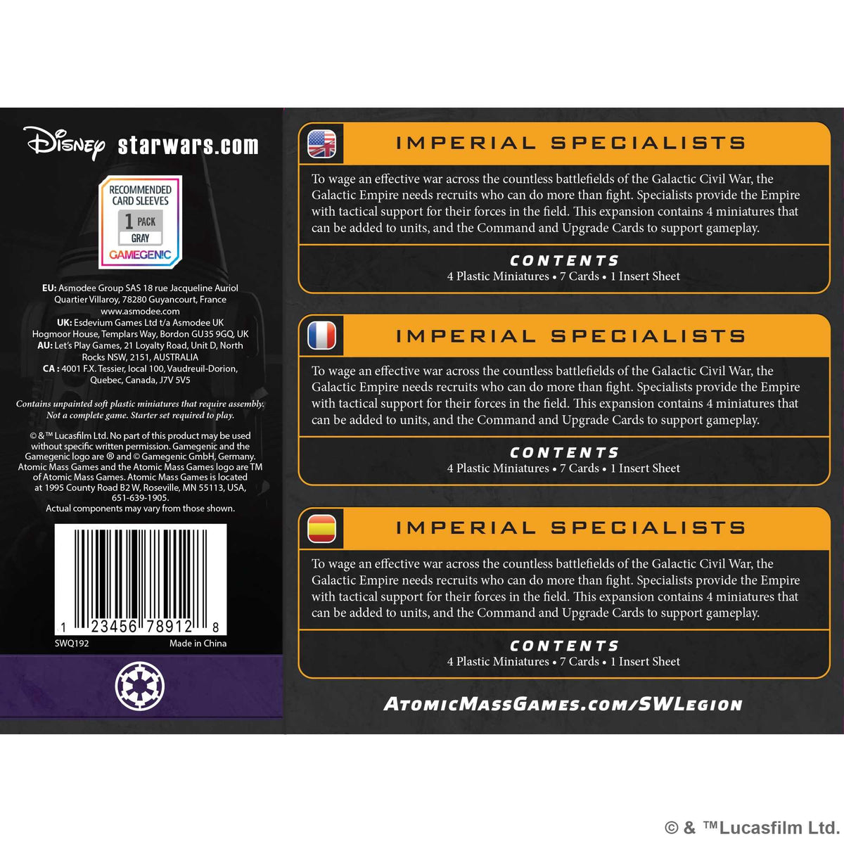 Star Wars: Legion – Imperial Specialists