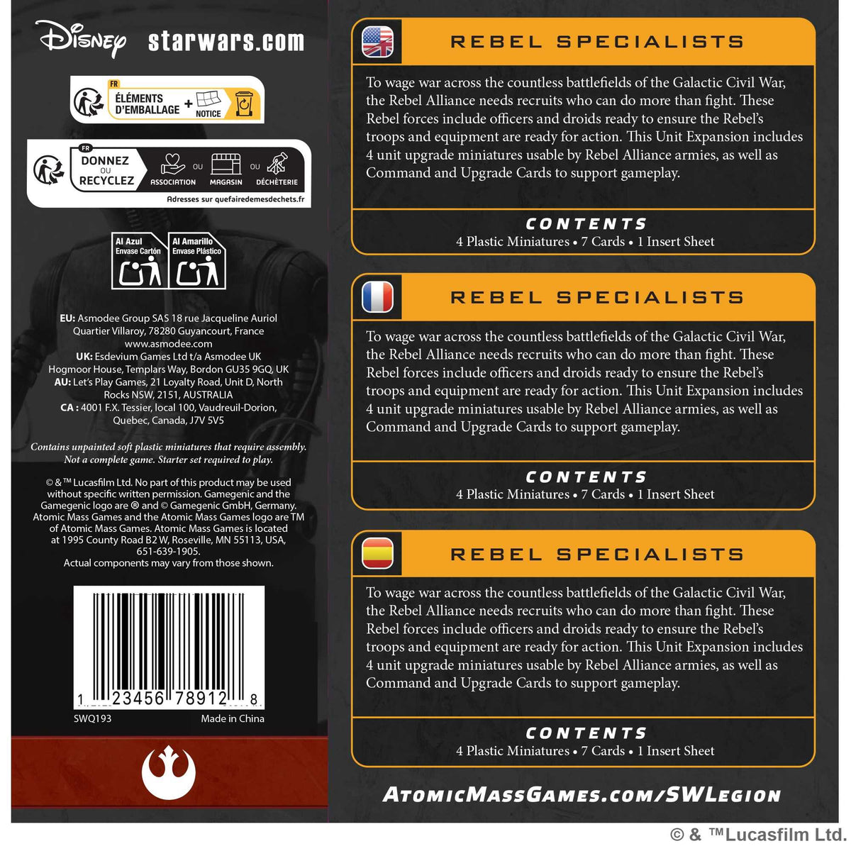 Star Wars: Legion – Rebel Specialists