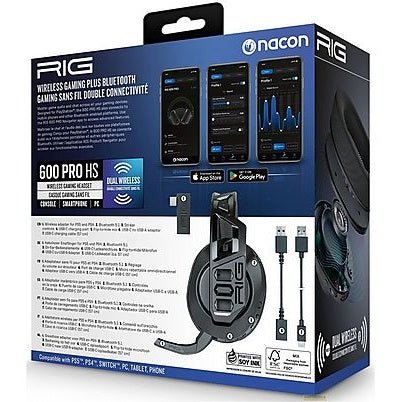 Nacon RIG 600 Pro HS Wireless Gaming Headset for PlayStation - Black