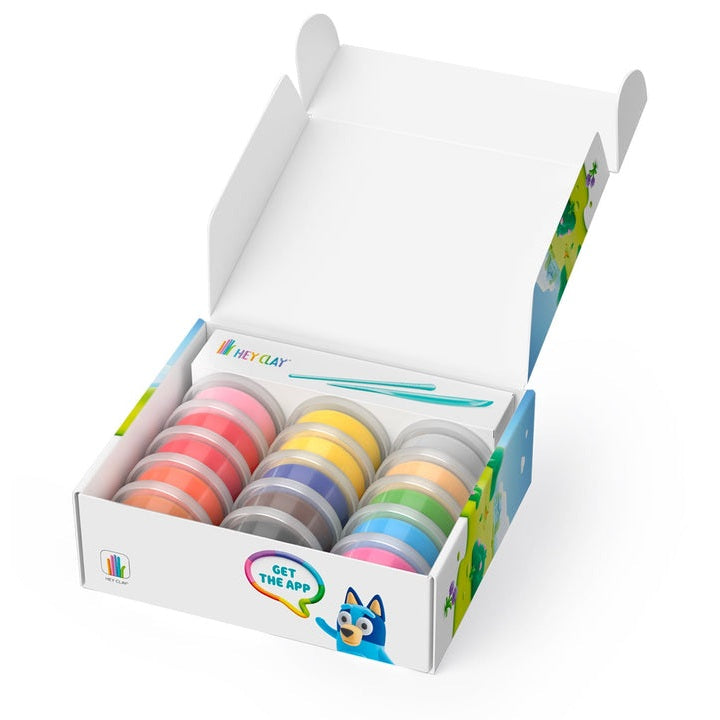 Hey Clay Bluey & Friends 15-Can Air-Dry Clay Set