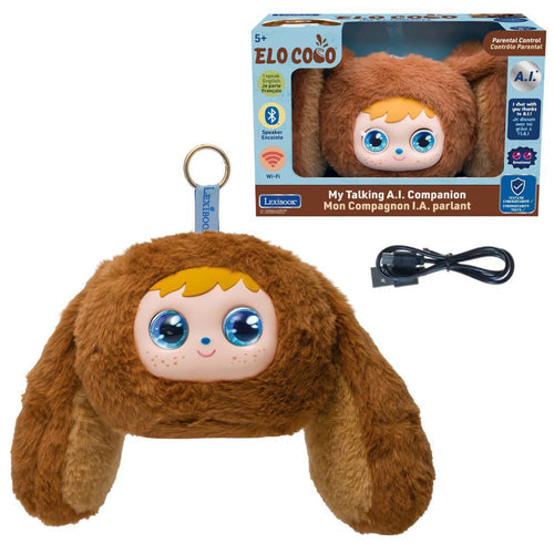 Lexibook ELO-Coco Interactive AI Talking Plush – English/French
