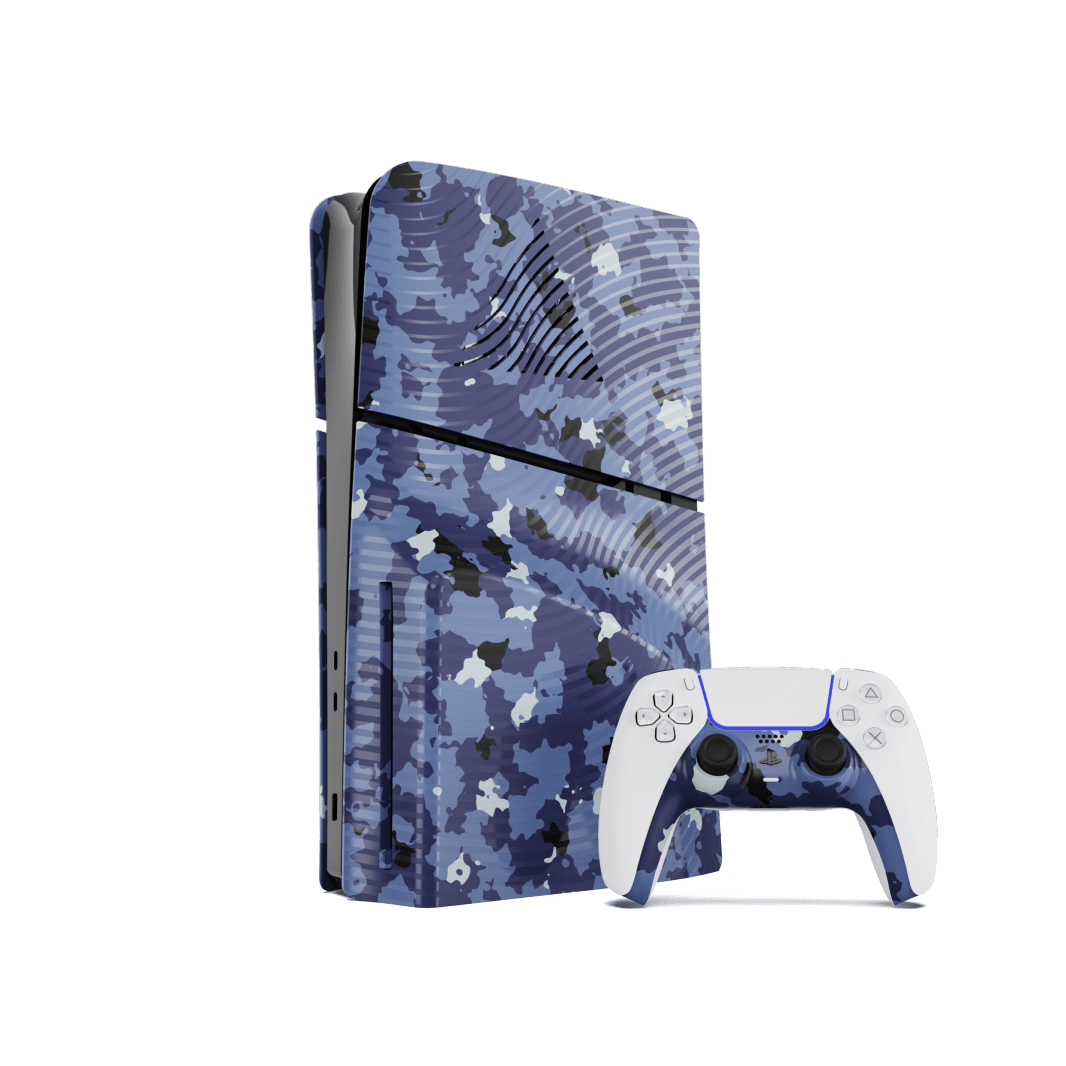 Maxx Tech Blue Wave Camo Faceplates Kit for PS5 Slim