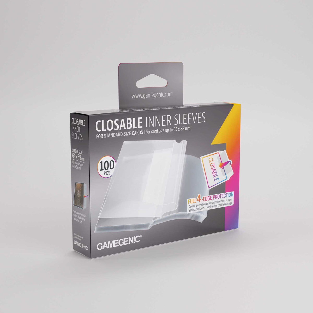 Gamegenic Closable Inner Sleeves 64 × 89 mm (100 Pack)