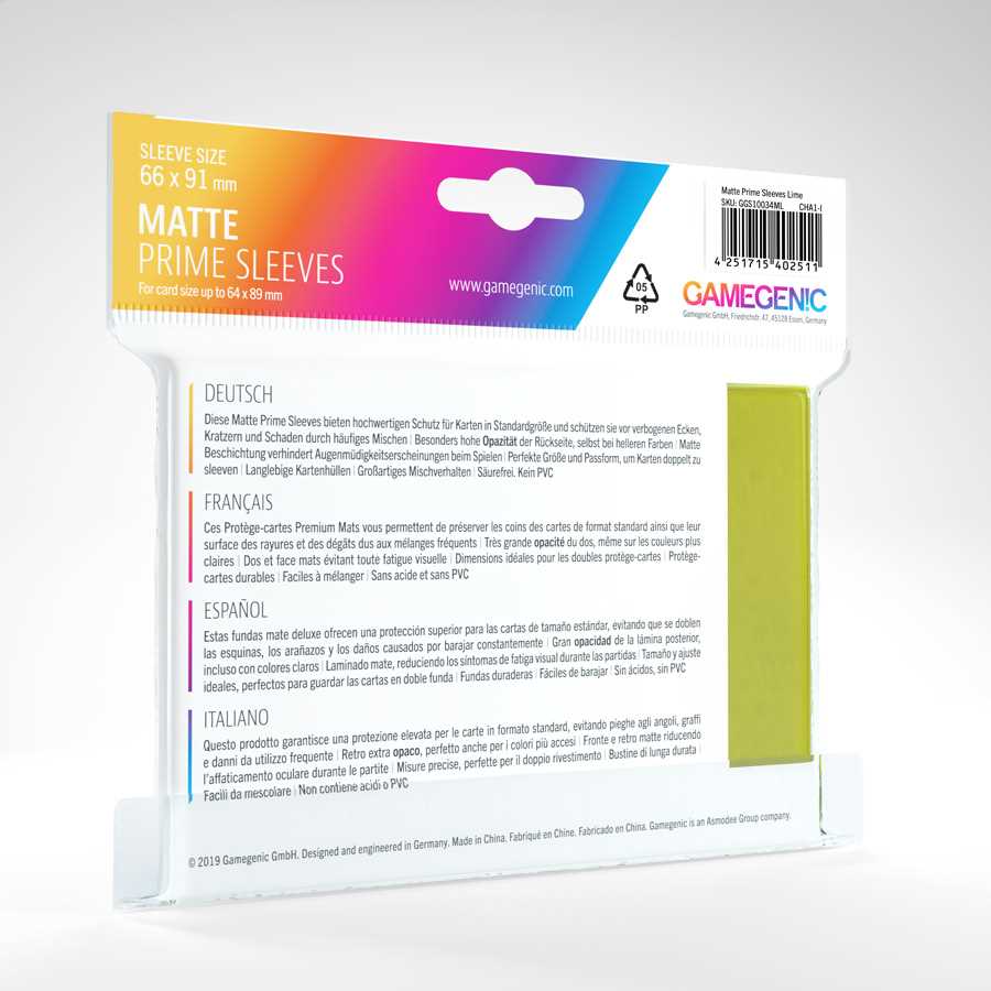 Gamegenic Matte Prime Sleeves Lime (100)