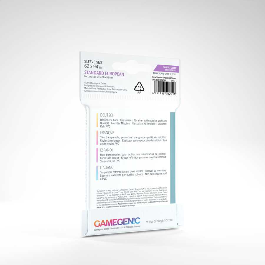 Gamegenic PRIME Standard European-Sized Sleeves 62 x 94 mm (50 ct.)