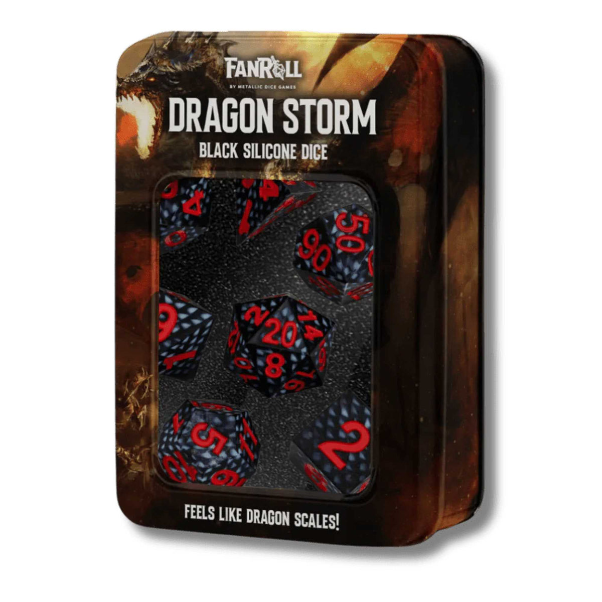 FanRoll Dragon Storm Silicone Dice Set: Black Dragon Scales