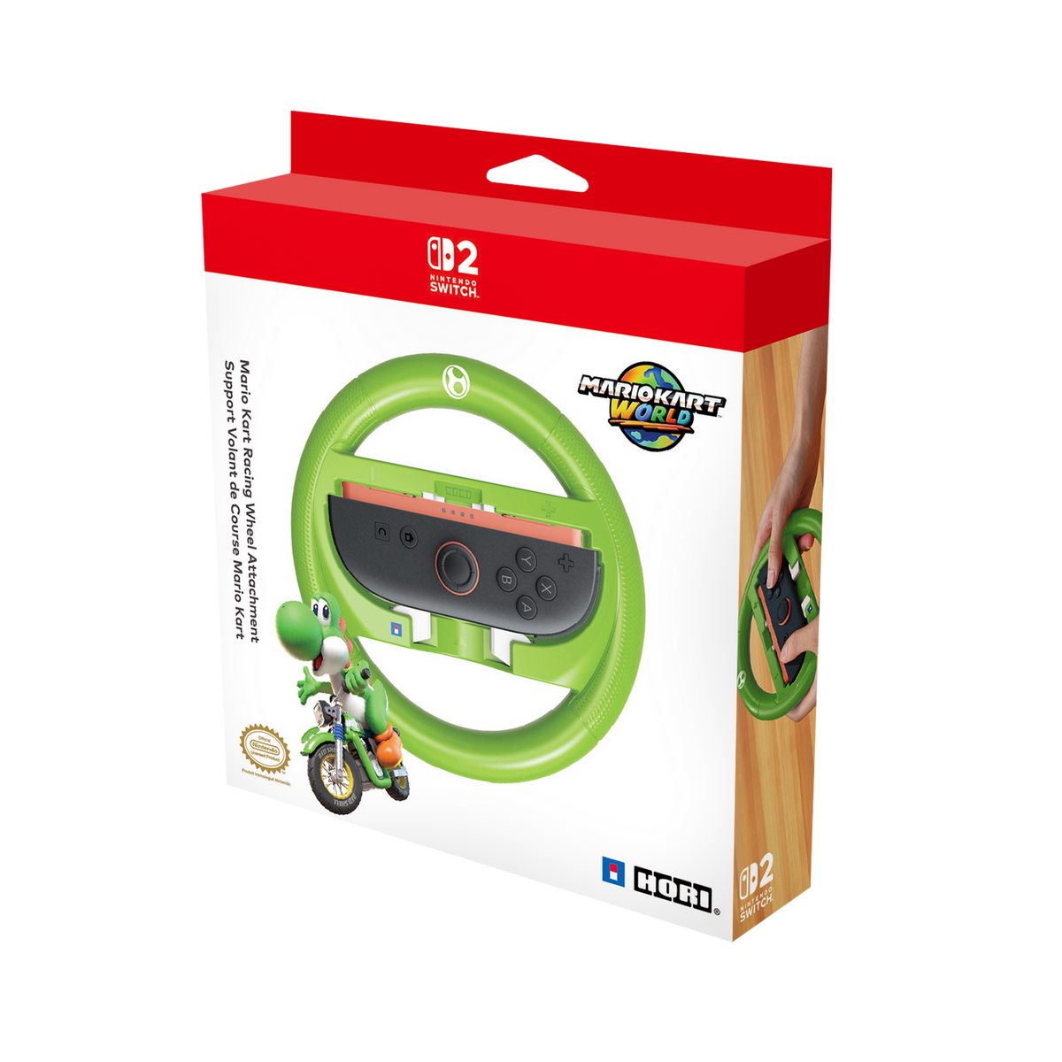 HORI Mario Kart Racing Wheel Attachment Yoshi for Nintendo Switch 2
