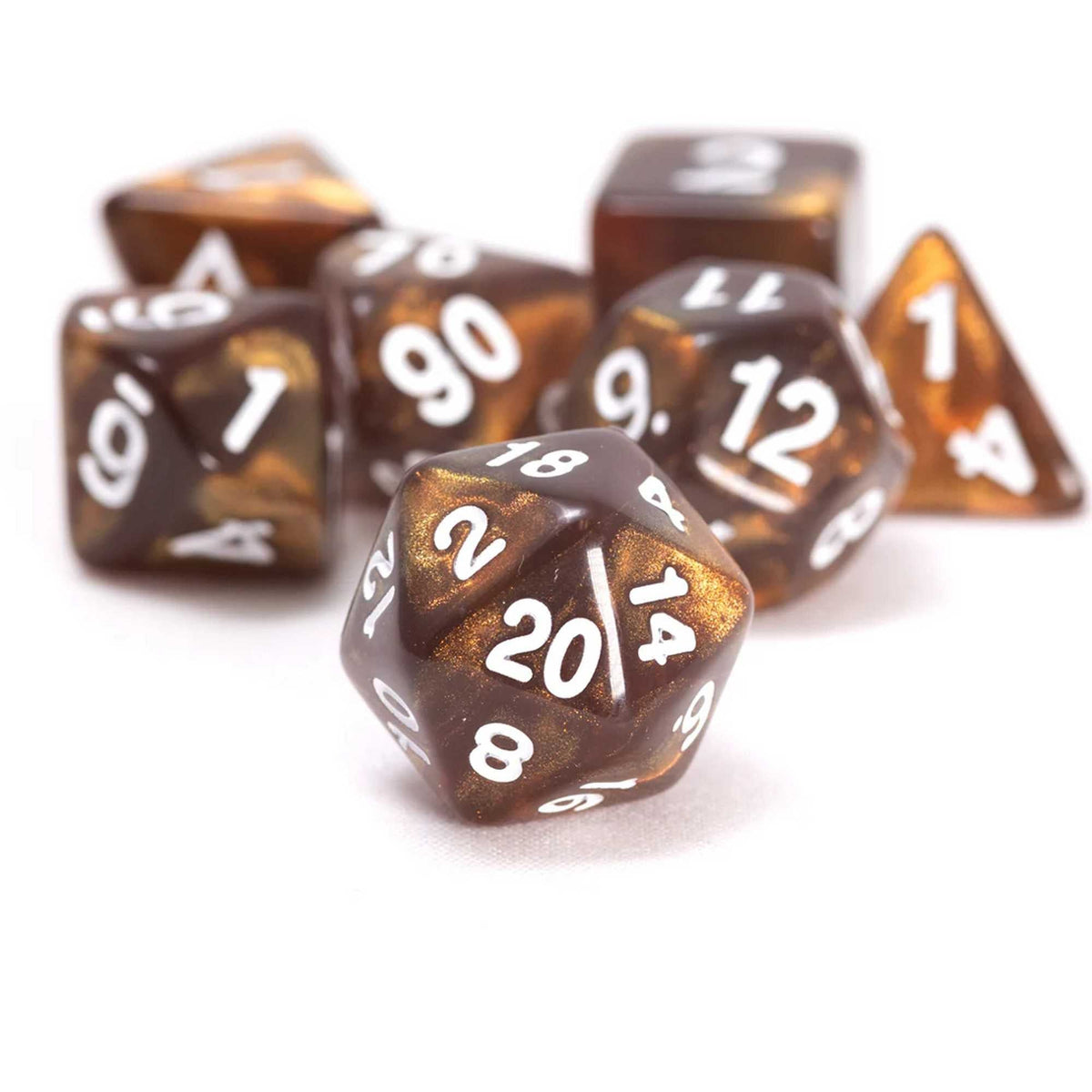 Sirius Dice Treasures Unearthed 7-Piece Polyhedral Dice Set – Topaz