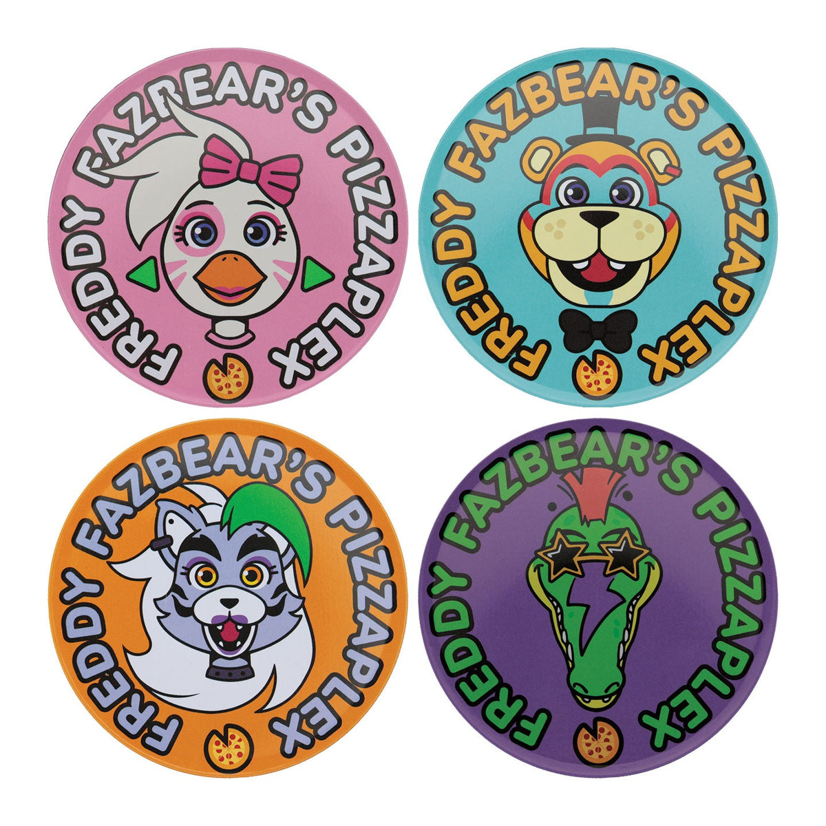 Five Nights at Freddy's Pizzaplex Metal Coaster Set
