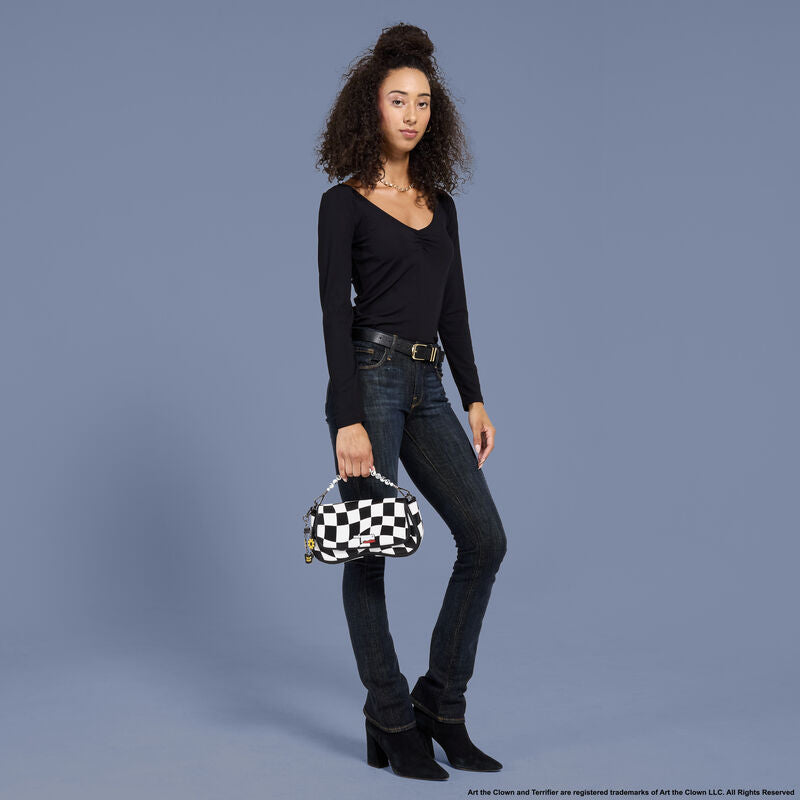 Loungefly Terrifier Art the Clown Checkered Crossbody Bag