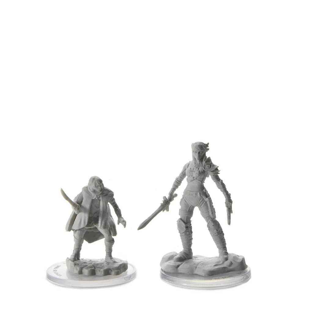 D&D Nolzur’s Marvelous Miniatures: Elf Rogue & Half-Elf Rogue Protégé