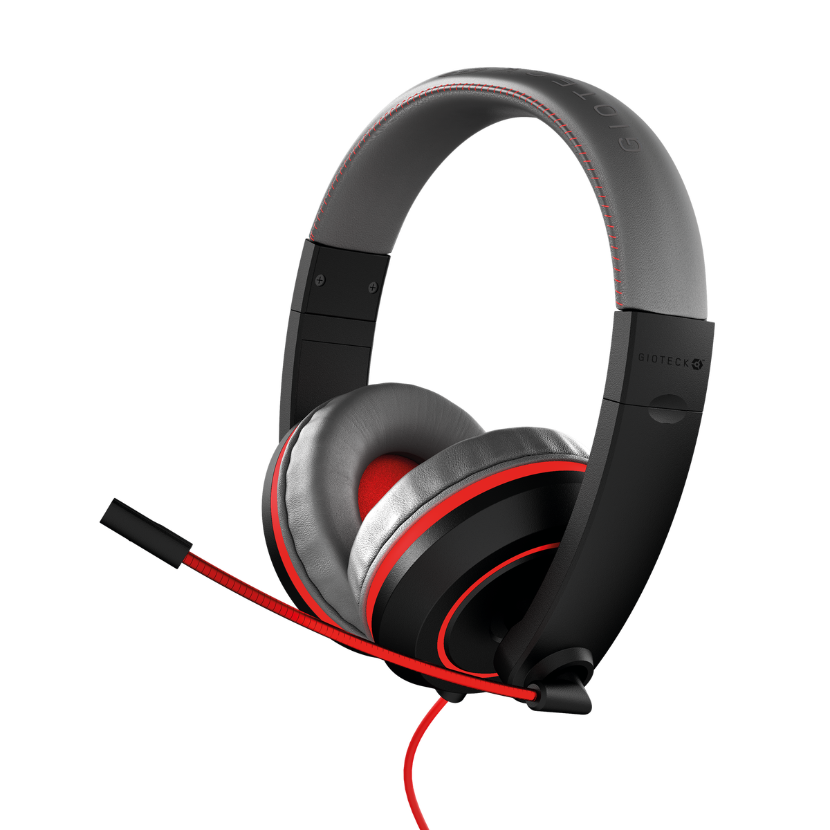 Gioteck XH100S Wired Stereo Gaming Headset - Grey/Red