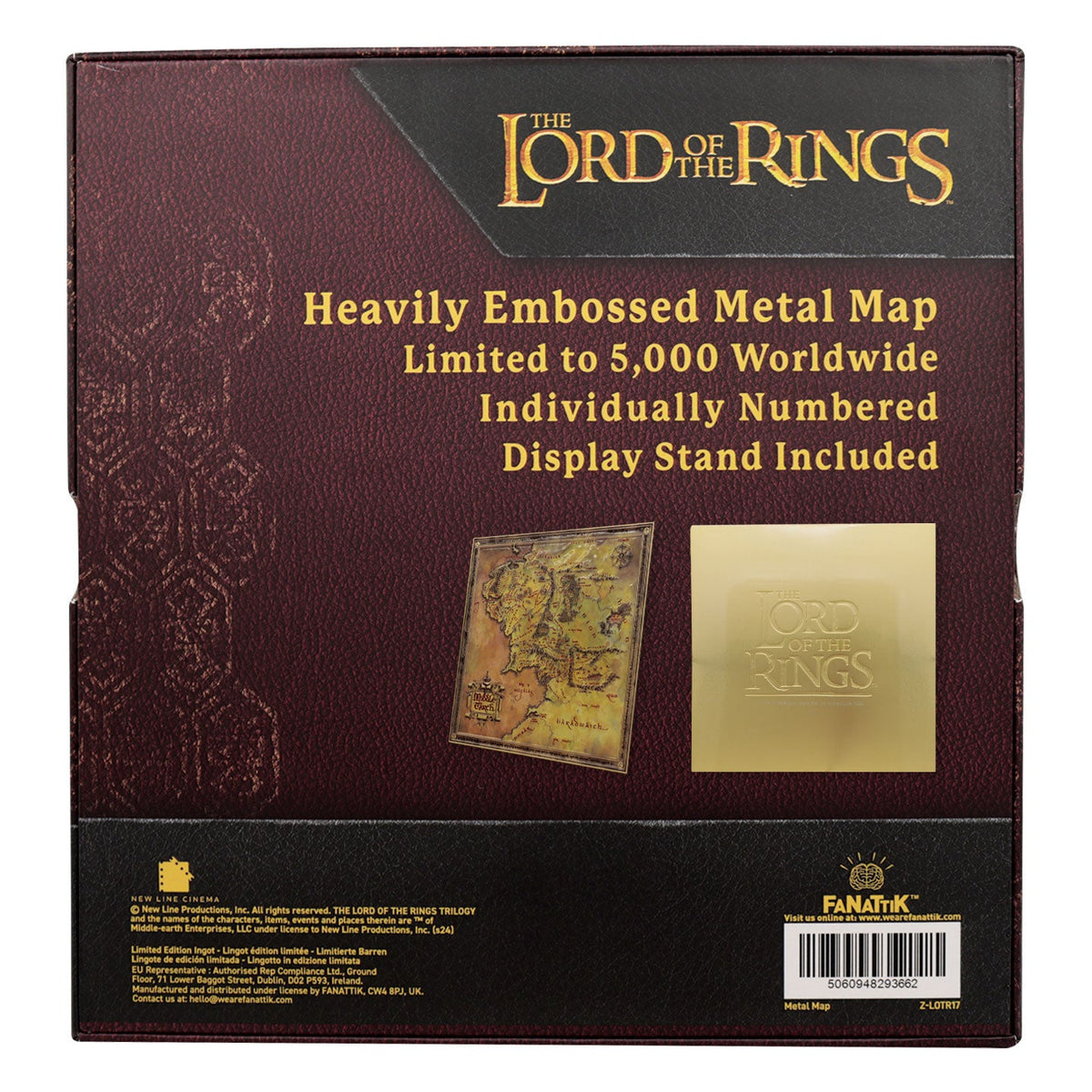 The Lord of the Rings Limited Edition Metal Map of Middle-earth