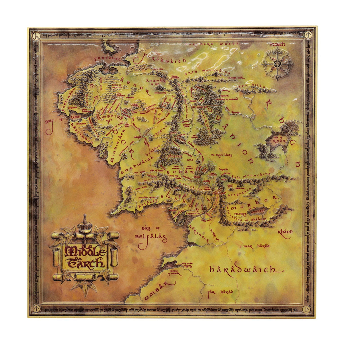 The Lord of the Rings Limited Edition Metal Map of Middle-earth