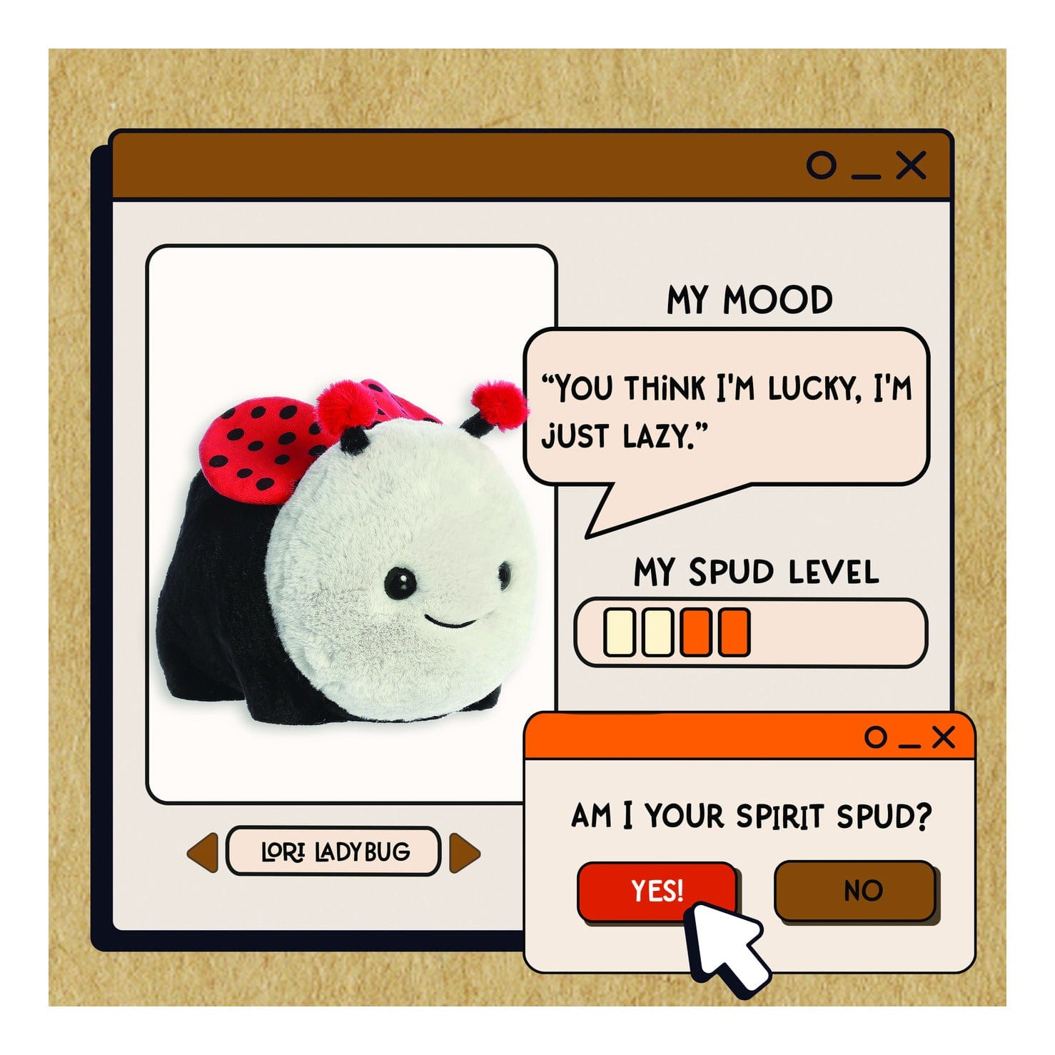 Aurora Spudsters Ladybird 10in Soft Toy for Kids 5034566772144