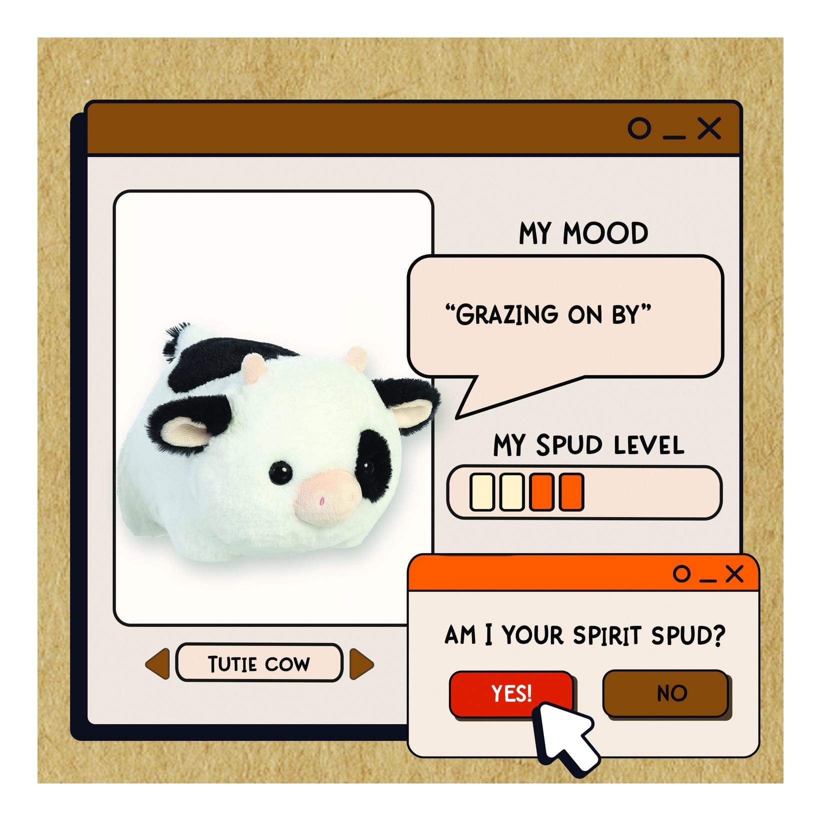 Aurora Spudsters Tutie Cow 10in Soft Toy 5034566335554