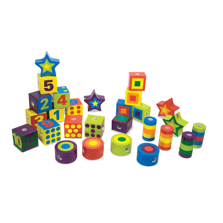 Melissa & Doug Wooden Lacing Beads in a Box