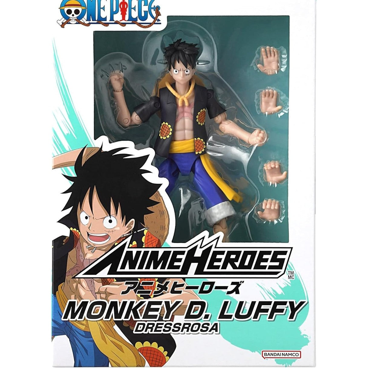 One Piece Anime Heroes 17cm Articulated Action Figure - Monkey D. Luffy Dressrosa Version 3296580370078