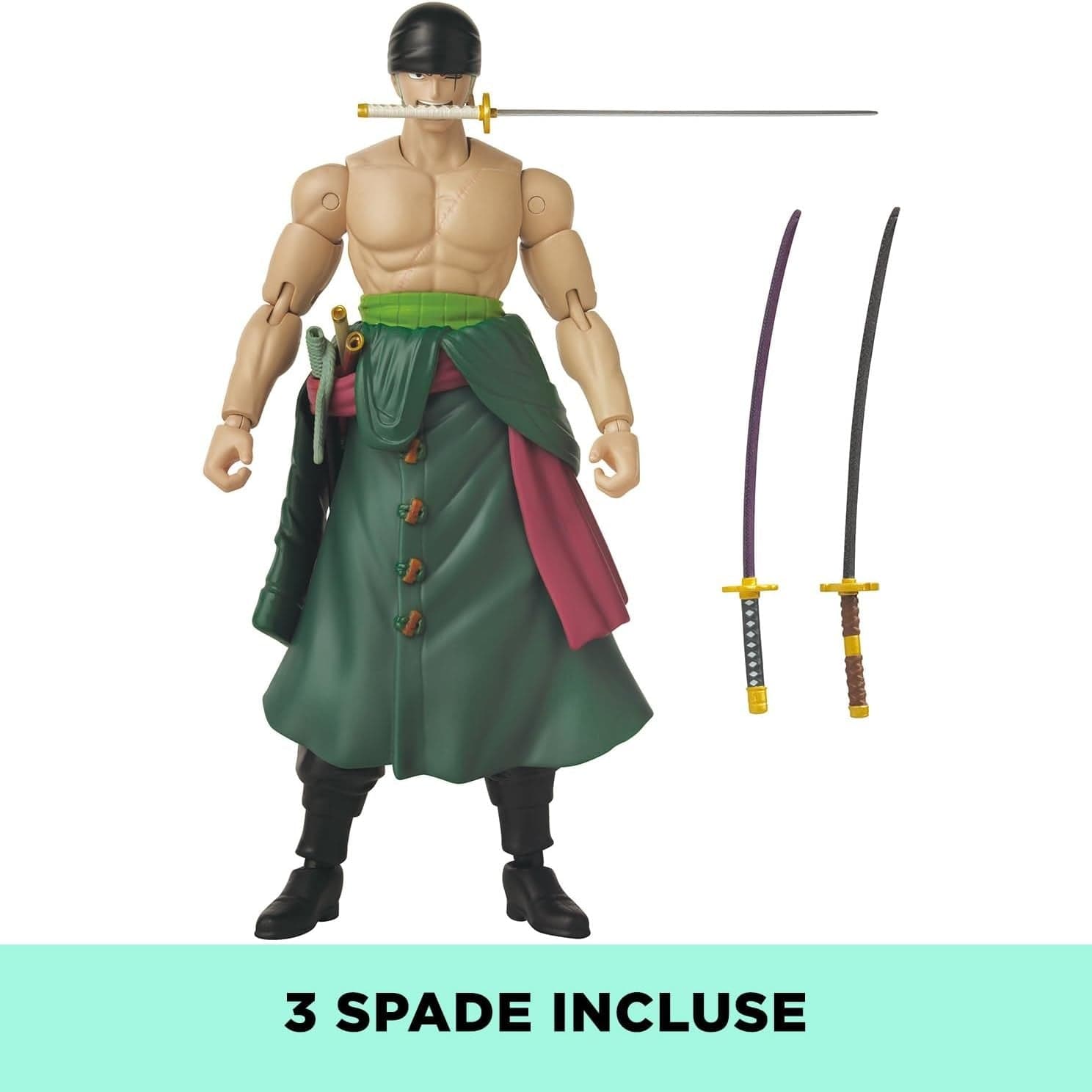 One Piece Anime Heroes 17cm Articulated Action Figure - Roronoa Zoro 3 Swords Style 3296580370528