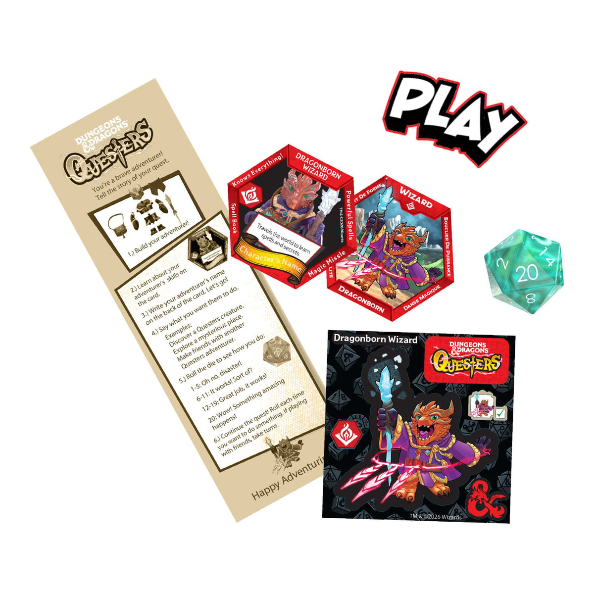 Dungeons & Dragons Questers Adventurer Characters Blind Pack 3.75-Inch Buildable Figure