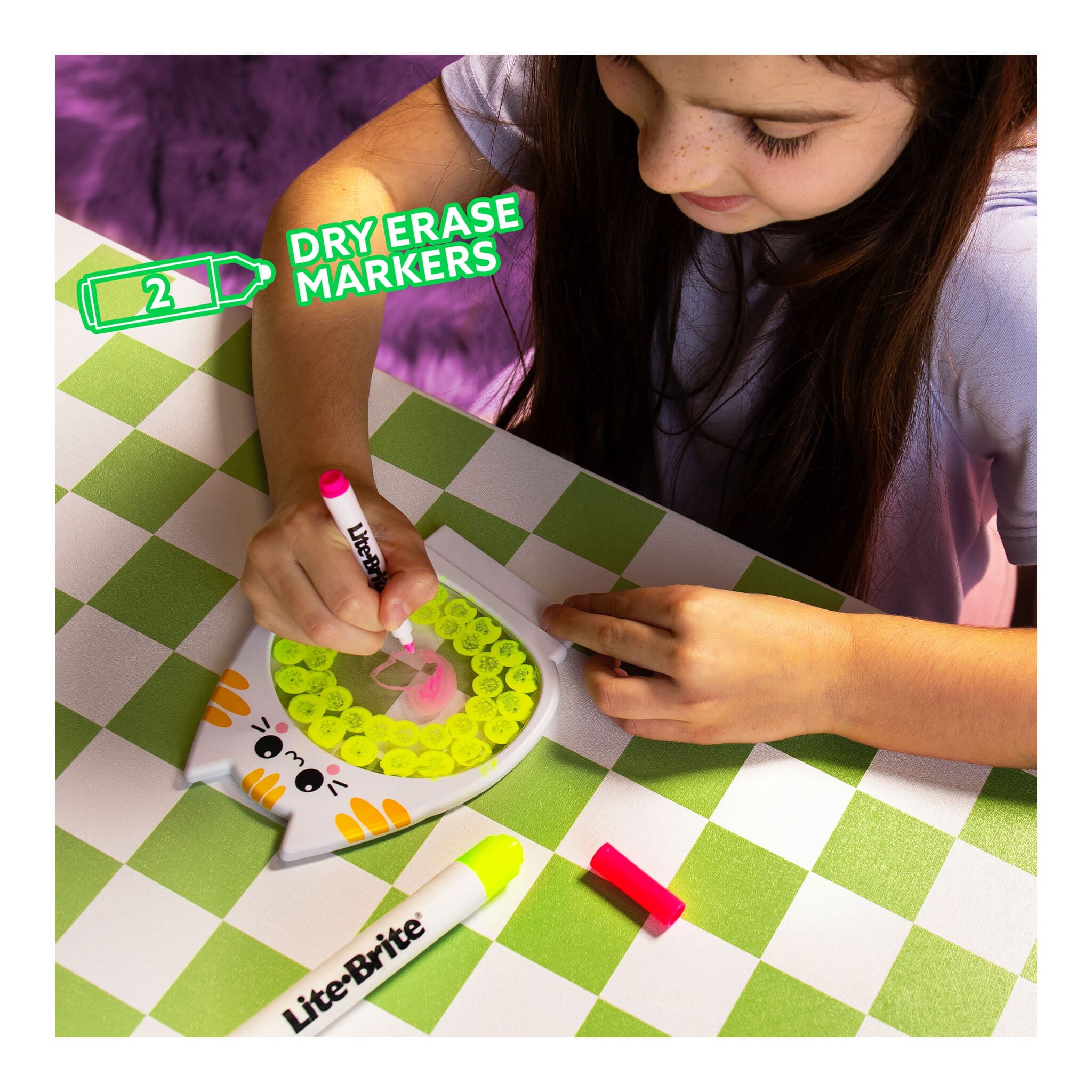 Lite-Brite Mini Glow Board with Colourful Pegs