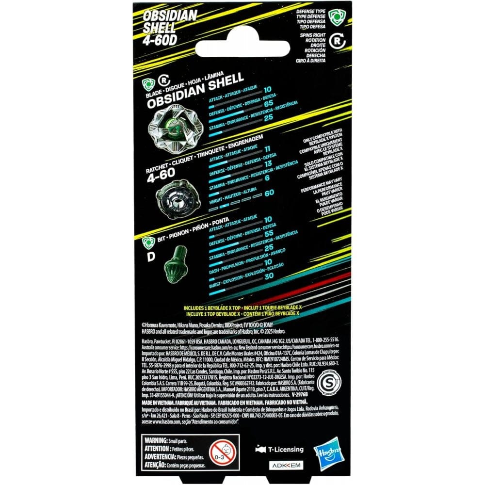 Beyblade x Obsidian Shell 4-60D 5010996290632