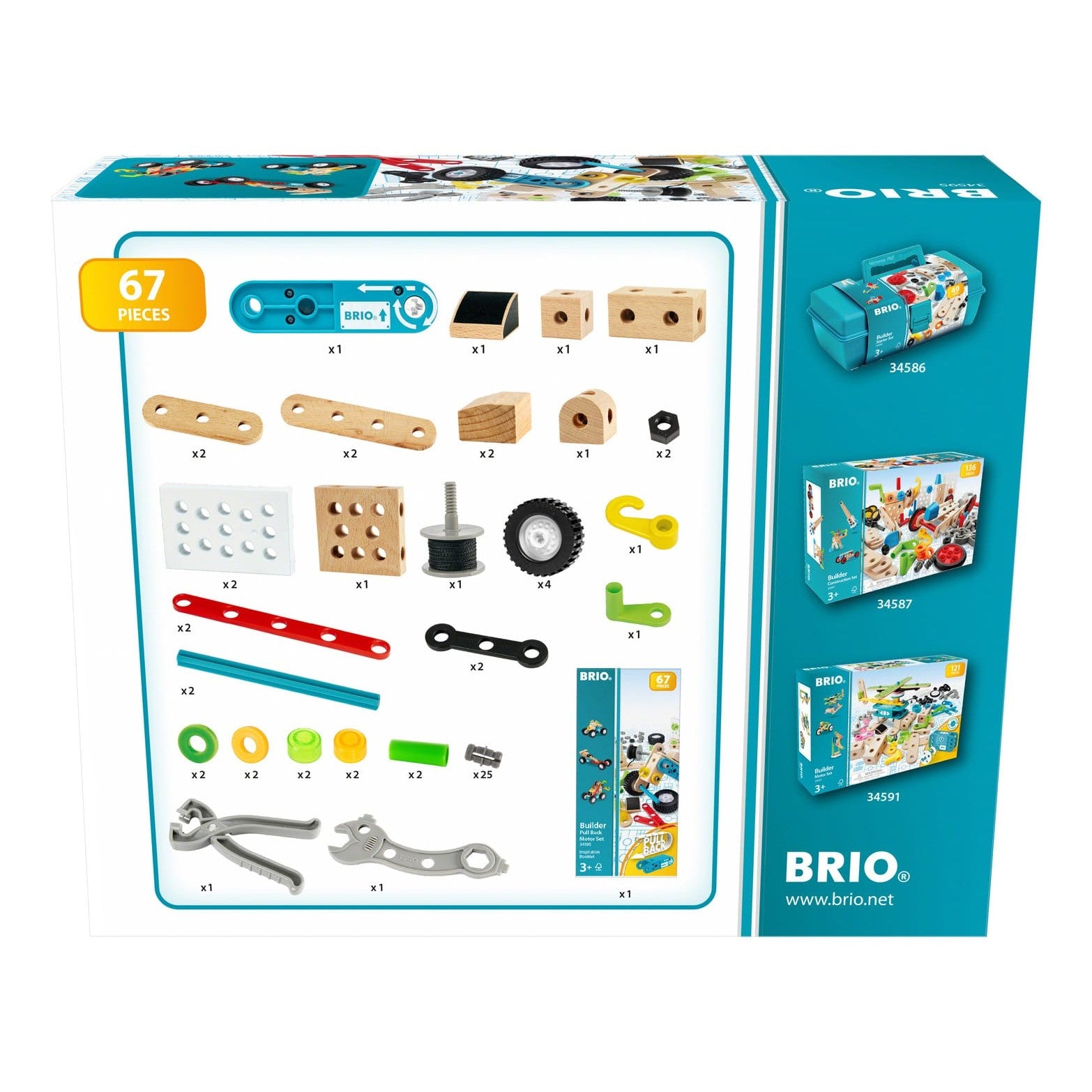 Brio Builder Pullback Motor Set Battery Free 67 Piece BRIO Builder Creations 34595 7312350345957