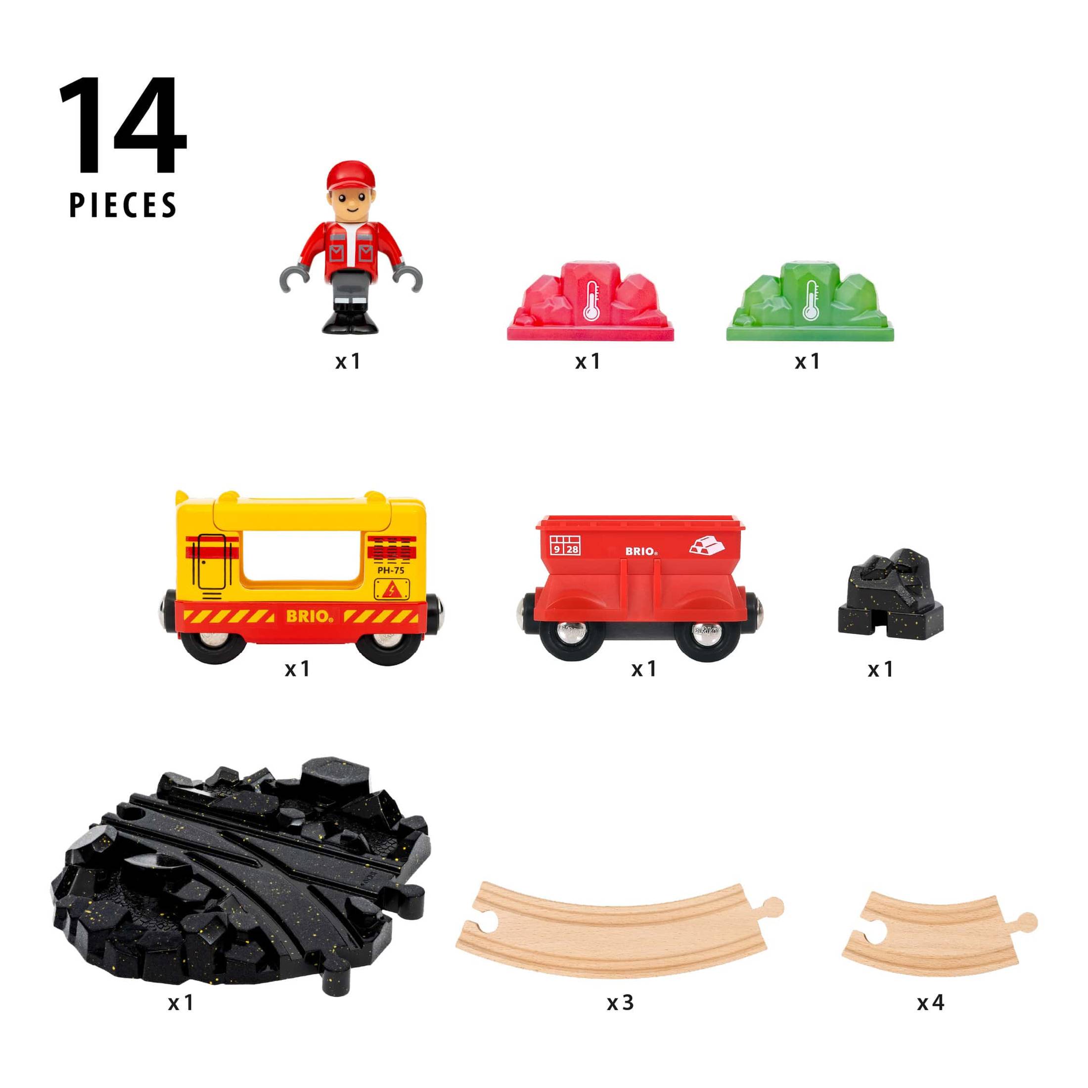 Brio Gemstone Cargo Set 14-Piece Yellow-Red Engine Gem Mine 7312350361308