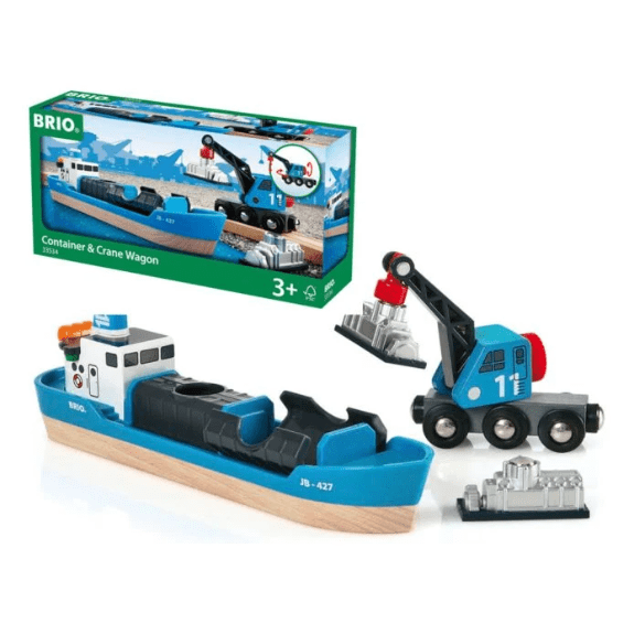 Brio World: Harbour Freight Ship & Crane 7312350335347