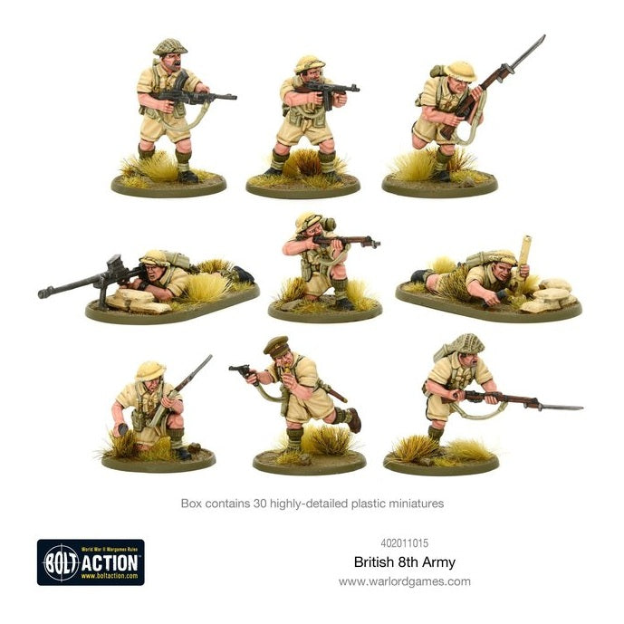 Bolt Action British 8th Army Infantry Miniatures