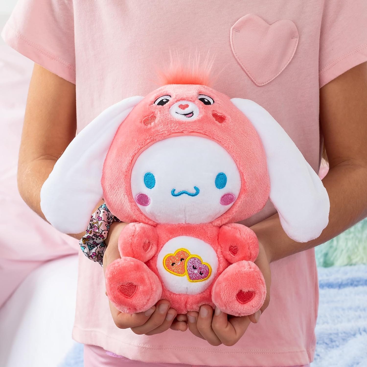 Care Bears 22cm Plush – Cinnamoroll as Love-a-lot Bear, Soft Toy 885561227024
