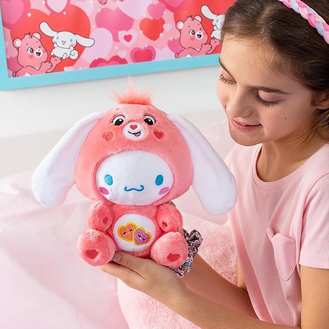 Care Bears 22cm Plush – Cinnamoroll as Love-a-lot Bear, Soft Toy 885561227024