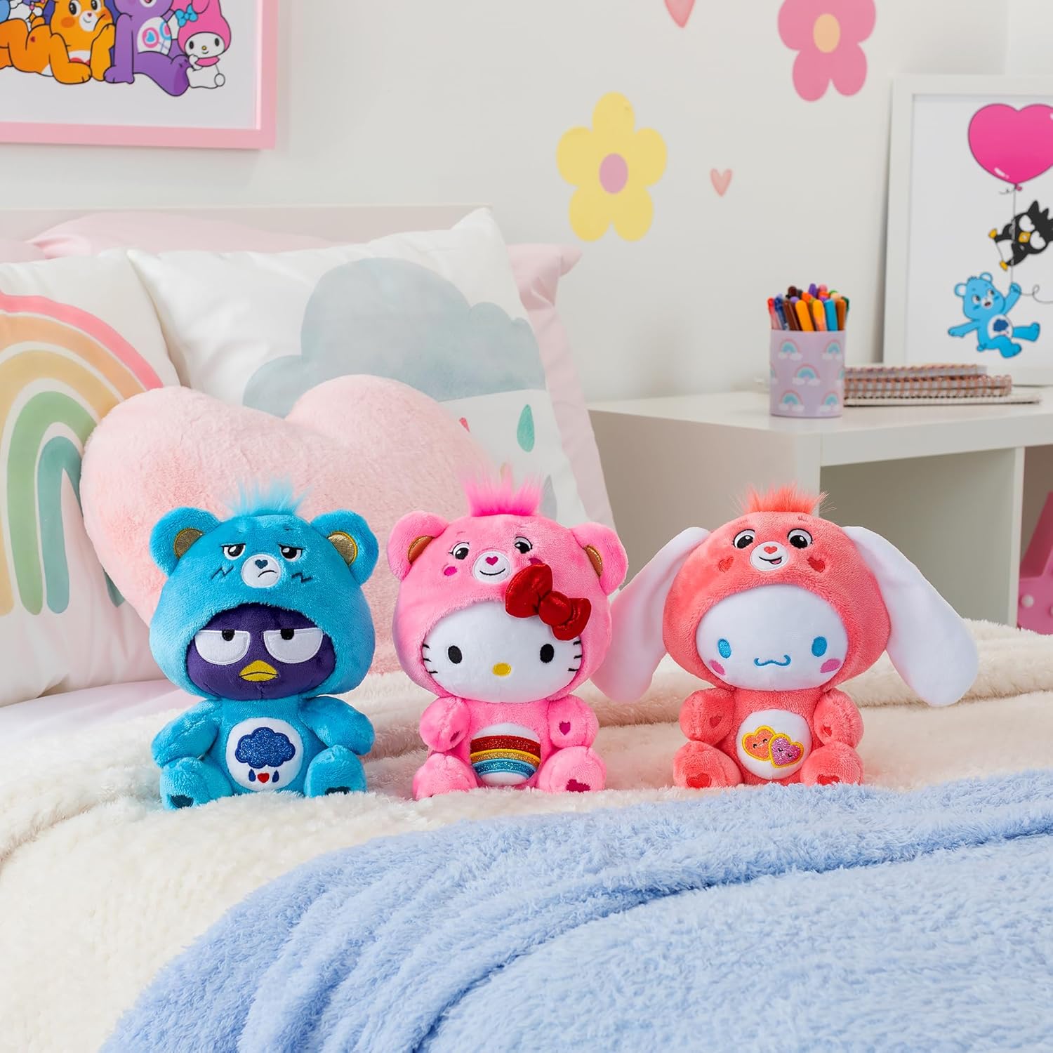 Care Bears 22cm Plush – Cinnamoroll as Love-a-lot Bear, Soft Toy 885561227024