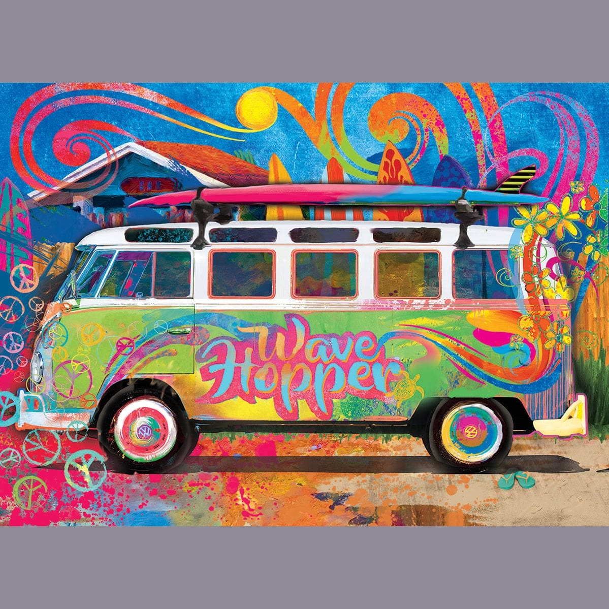 Eurographics VW Bus / Collectable Tin 'Wave Hopper 550 Piece Smart Cut Jigsaw Puzzle 628136655613