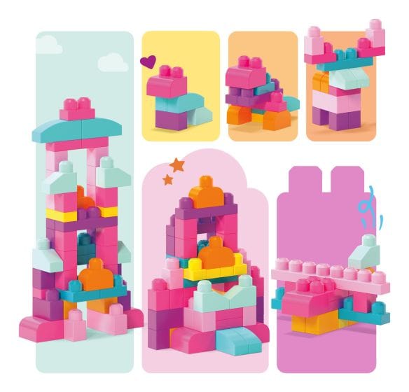 Fisher Price - Mega Bloks Big Building Bag - Pink 065541084179