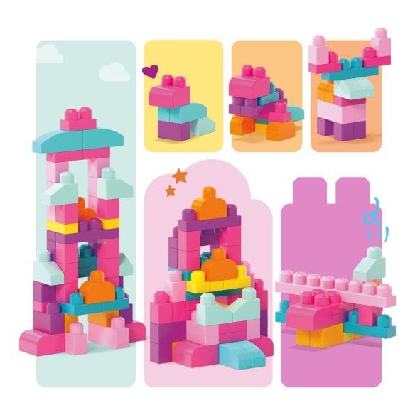 Fisher Price - Mega Bloks Big Building Bag - Pink 065541084179