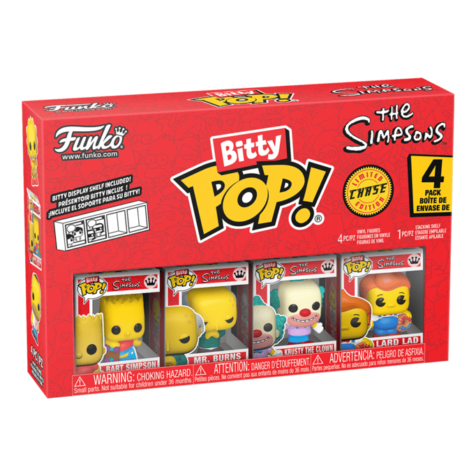 Bitty Pop! - The Simpsons - 4 Pack Bart Simpson, Mr. Burns, Krusty the Clown + Choose your Chase