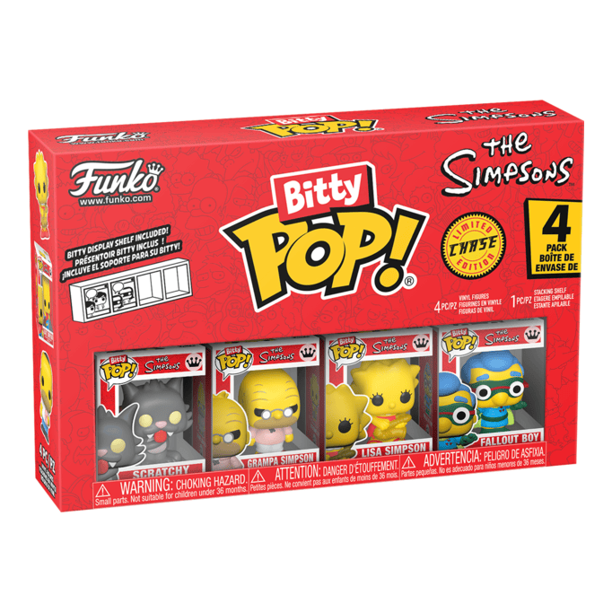 Bitty Pop! - The Simpsons - 4 Pack - Scratchy, Grampa Simpson, Lisa Simpson (Choose your Chase)