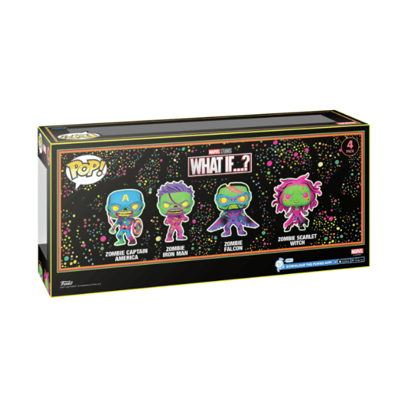 Funko Pop! What If...? 4 Pack - Zombie Captain America, Zombie Iron Man, Zombie Falcon, Zombie Scarlet Witch 889698691161
