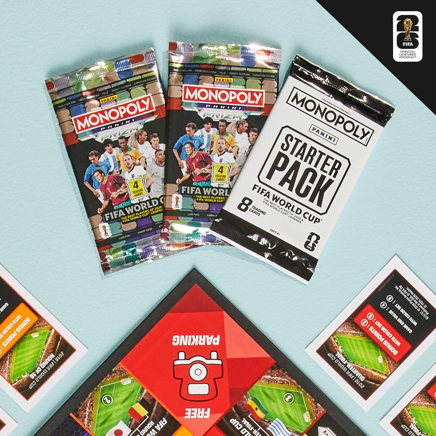 FIFA World Cup Monopoly Panini Prizm - Officially Licensed FIFA World Cup 2026 Football Board Game with Panini Prizm 5010996385284